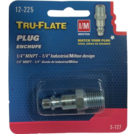 Tru-Flate Tru-Flate Steel Air Plug 1/4 in. Male 1 pc 12225